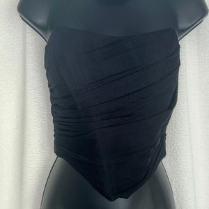 Corset type cropped tube top
